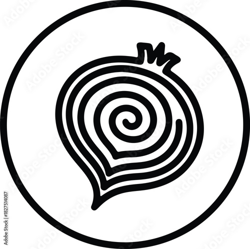 Illustrator Fresh beet root vegetable icon inside circle Silhouette vector