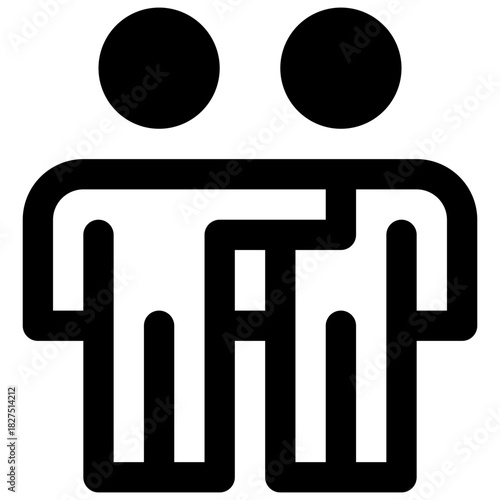 Support. Outlined stroke vector icon with black-filled details.