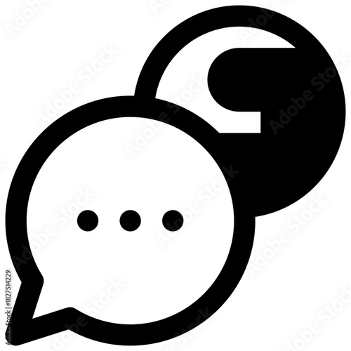 Language classes. Outlined stroke vector icon with black-filled details.