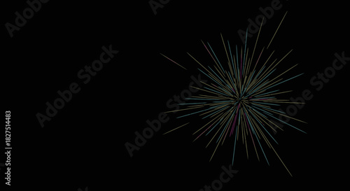 Wallpaper Mural A vibrant burst of abstract light rays creates a dynamic, energetic explosion against a deep black background, symbolizing celebration and excitement. Torontodigital.ca