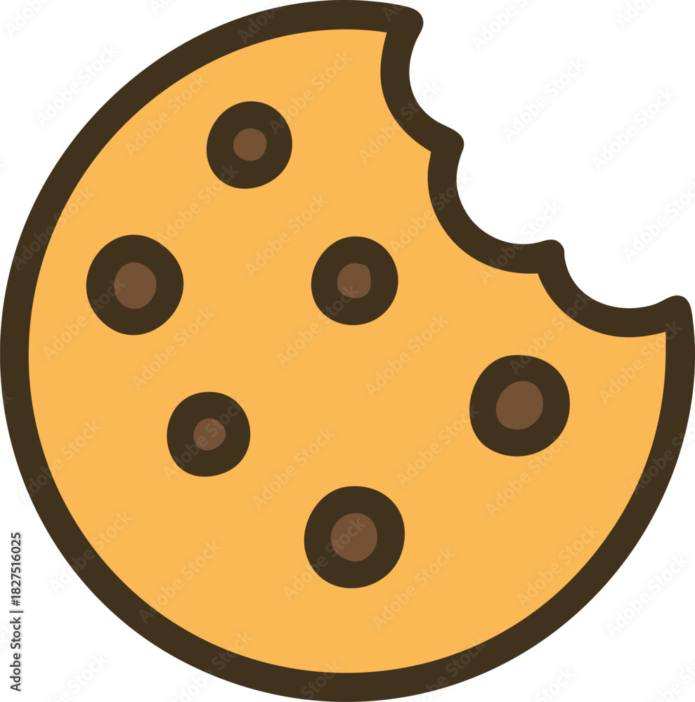 Fototapeta premium Chocolate chip cookie illustration for sweet dessert graphics
