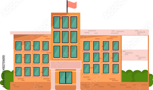 School Building Illustration