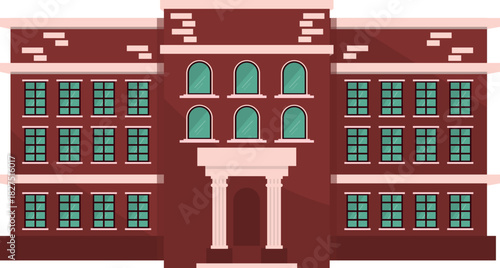 School Building Illustration