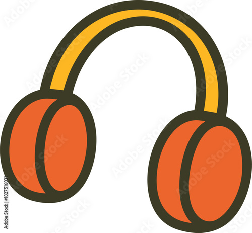 Cute winter earmuffs illustration for cozy seasonal designs