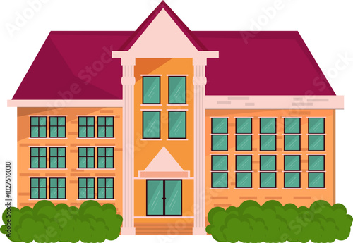 School Building Illustration