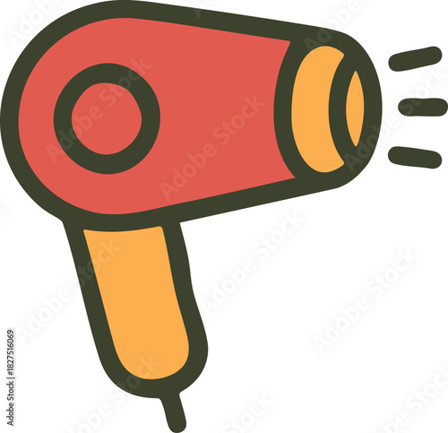 Hair dryer illustration for beauty and personal care designs
