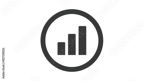 Growth chart bars inside a circle silhouette