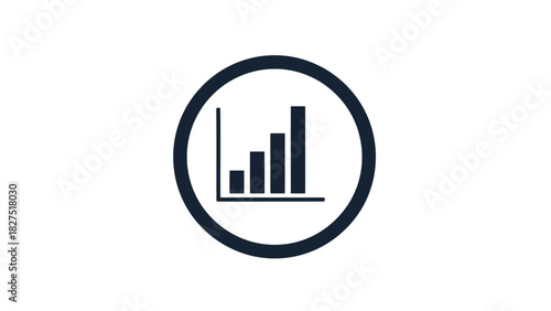 Bar chart graph inside a circle silhouette