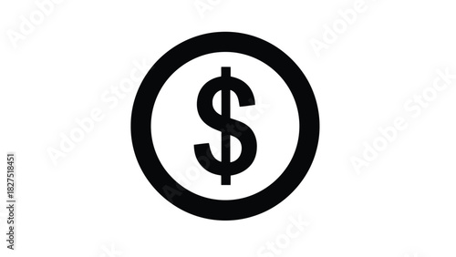 Dollar sign inside a circle silhouette