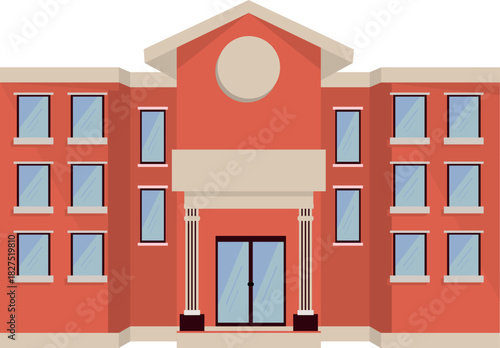 School Building Illustration