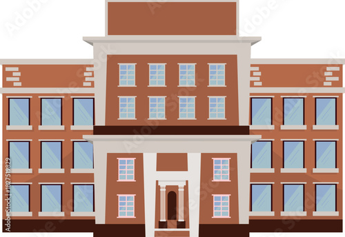 School Building Illustration