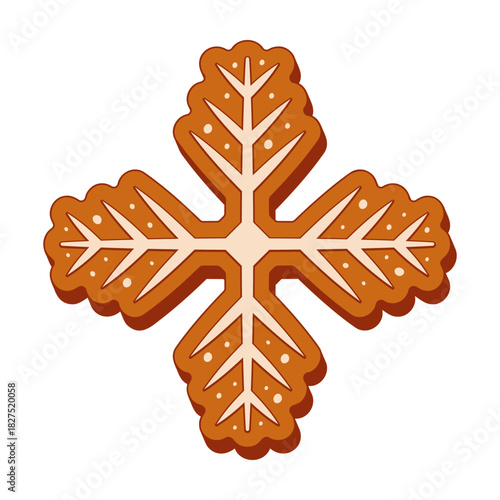 Gingerbread Snowflake Illustration