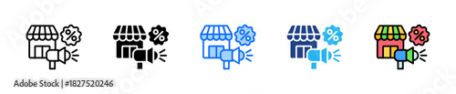 Market Promotion Icon Set Multiple Style Collection