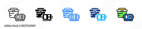 Reusable Container Icon Set Multiple Style Collection