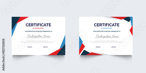 Flat design modern certificate template for corporate or awards. For creative award, business, and education needs