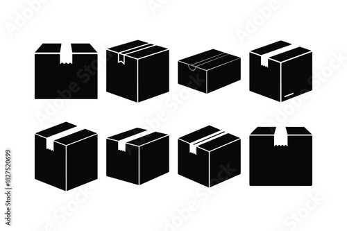Fabric Roll Solid Silhouette Vector Set