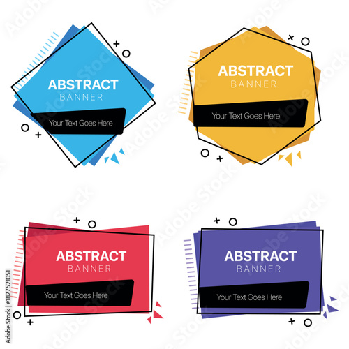 Set of Banners Geometric Shapes