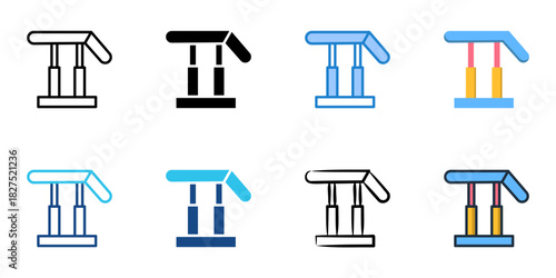 Vaulting Table icon set multiple style vector collection
