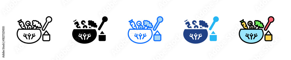 Obraz premium Local Spices Icon Set Multiple Style Collection