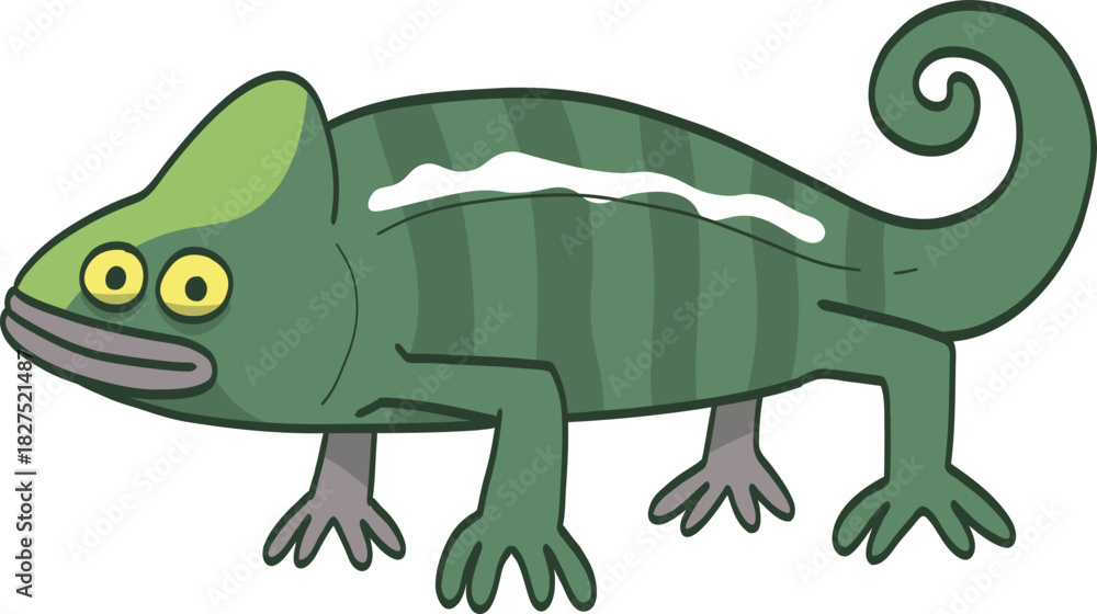Obraz premium Cartoon Chameleon Illustration