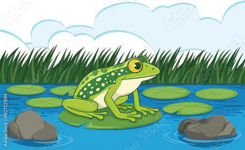 frog in the pond