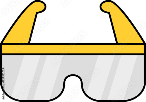 Minimalist Flat Style Sunglasses with Yellow Frame Eyewear Illustration