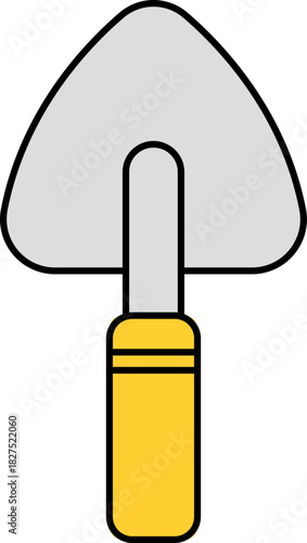 Flat Detailed Garden Trowel Tool Gardening Equipment Icon Illustration