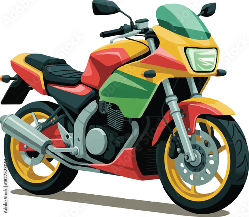 motorcycle on white background