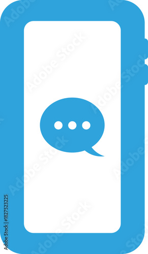 チャットマークがついた携帯電話のフラットアイコン
