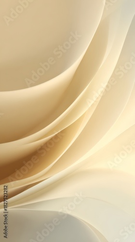 Abstract Waves of Elegance: Delicate layers of creamy, translucent fabric cascade gracefully, creating a mesmerizing dance of light and shadow, with a soft, ethereal quality.