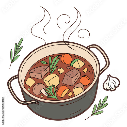 cooking pot with vegetables