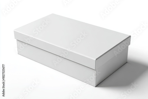 Wallpaper Mural Blank white wide flat box with hinged lid â€” clean 3D digital render for packaging mockups Torontodigital.ca