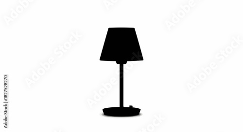 Silhouette of a Modern Table Lamp with a Simple Shade.