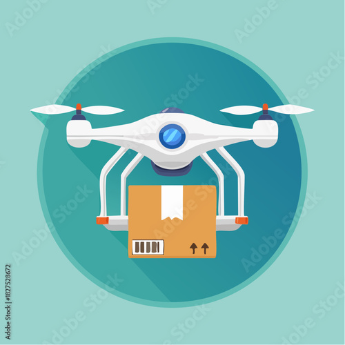 Drone delivering a package
