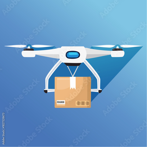 Drone delivering a package