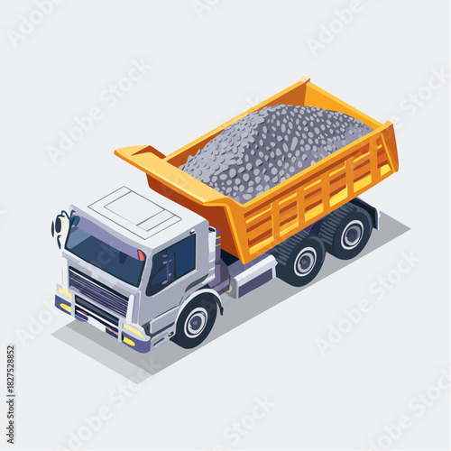 Dump truck carrying gravel
