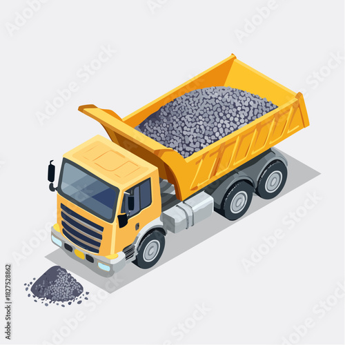 Dump truck carrying gravel
