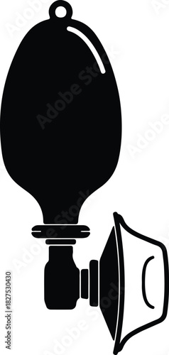 Illustration Ambu bag or resuscitation bag equipment silhouette vector