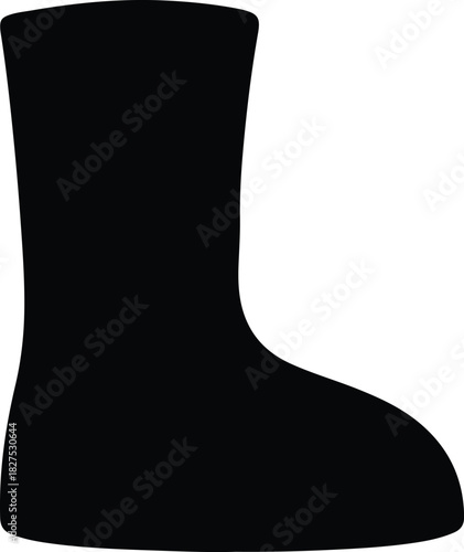 Illustration black winter boot silhouette vector