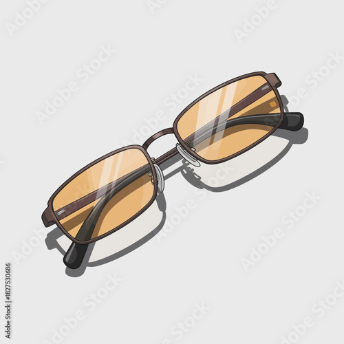 A sleek and modern illustration of sunglasses, showcasing their stylish design and reflective lenses, representing fashion and sophistication in everyday accessories.