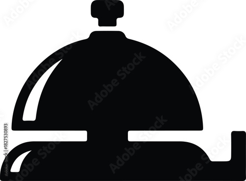 Illustration concierge bell service call for assistance silhouette vector