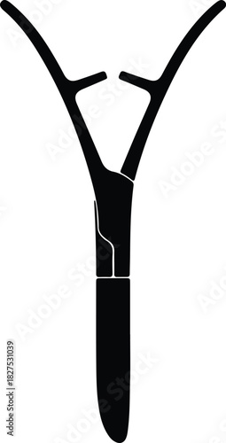 Illustration Dental floss pick oral hygiene clean silhouette vector