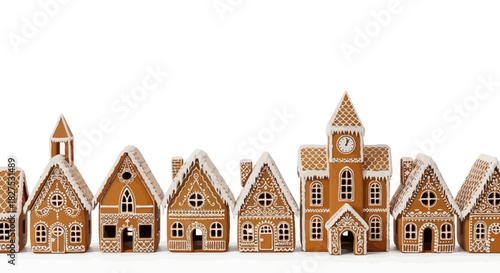 Cozy Winter Village House Silhouette Banner