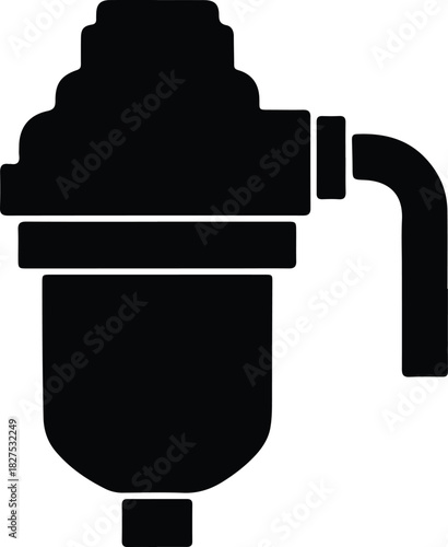 Illustration fuel filter automotive system component silhouette vector
