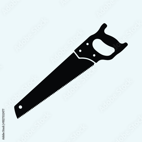 Illustration hand saw instrument carpentry tool silhouette vector