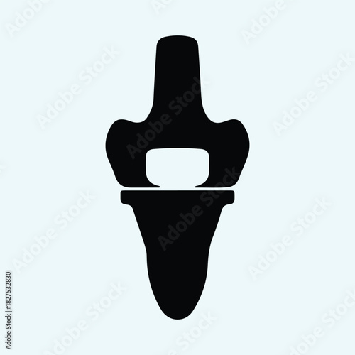 Illustration knee joint medical orthopedic human bone silhouette vector