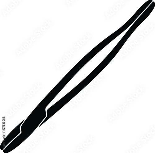 Illustration medical cosmetic tweezers black and white silhouette vector