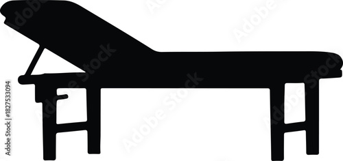 Illustration massage table adjustable medical silhouette vector