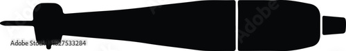 Illustration Mortar mine weapon military silhouette vector