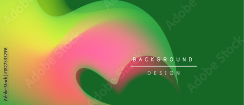 Abstract fluid shapes blend vibrant colors. Gradient transitions create dynamic visual effect. Text reads background design.